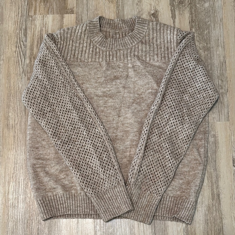 SHEIN LUNE Solid Mocha Brown Ribbed Knit Sweater Sz XLG EUC